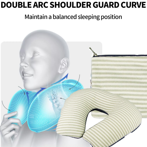 Inflatable U Shaped Travel Neck Pillow Portable Car Flight Head Rest Cushion V201-W12583138