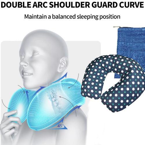 Inflatable U Shaped Travel Neck Pillow Portable Car Flight Head Rest Cushion V201-W12583143
