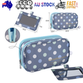 2 Layer Makeup Bag w/ Mirror Travel Cosmetic Bag Organizer Brush Slots Portable V201-W12583165