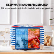Blue Insulated Picnic Bag Thermal Cooler Portable Lunch Food Tote Carry Storage Bag V201-W12583173