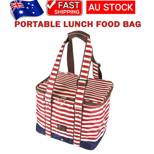 Red Insulated Picnic Bag Thermal Cooler Portable Lunch Food Tote Carry Storage Bag V201-W12583174