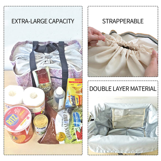 Large Supermarket Shopping Bag Eco Grocery Shoulder Bag Tote Foldable Reusable V201-W12583190