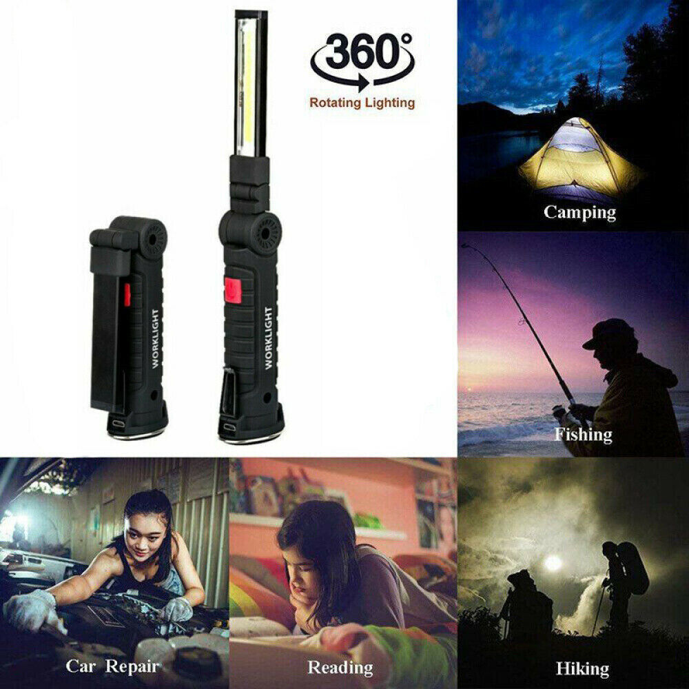 Portable COB LED Work Light Car Garage Mechanic USB Rechargeable Torch Lamp AU V201-W12688047
