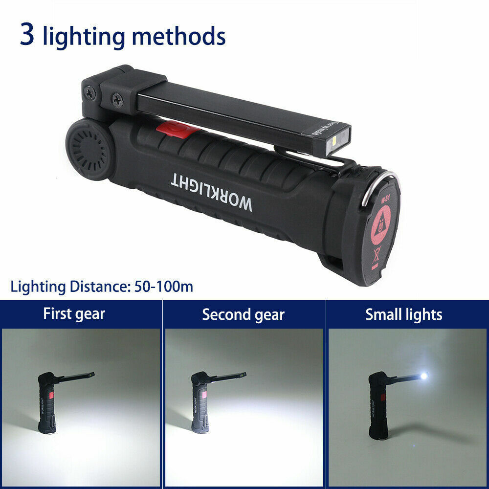 Portable COB LED Work Light Car Garage Mechanic USB Rechargeable Torch Lamp AU V201-W12688047