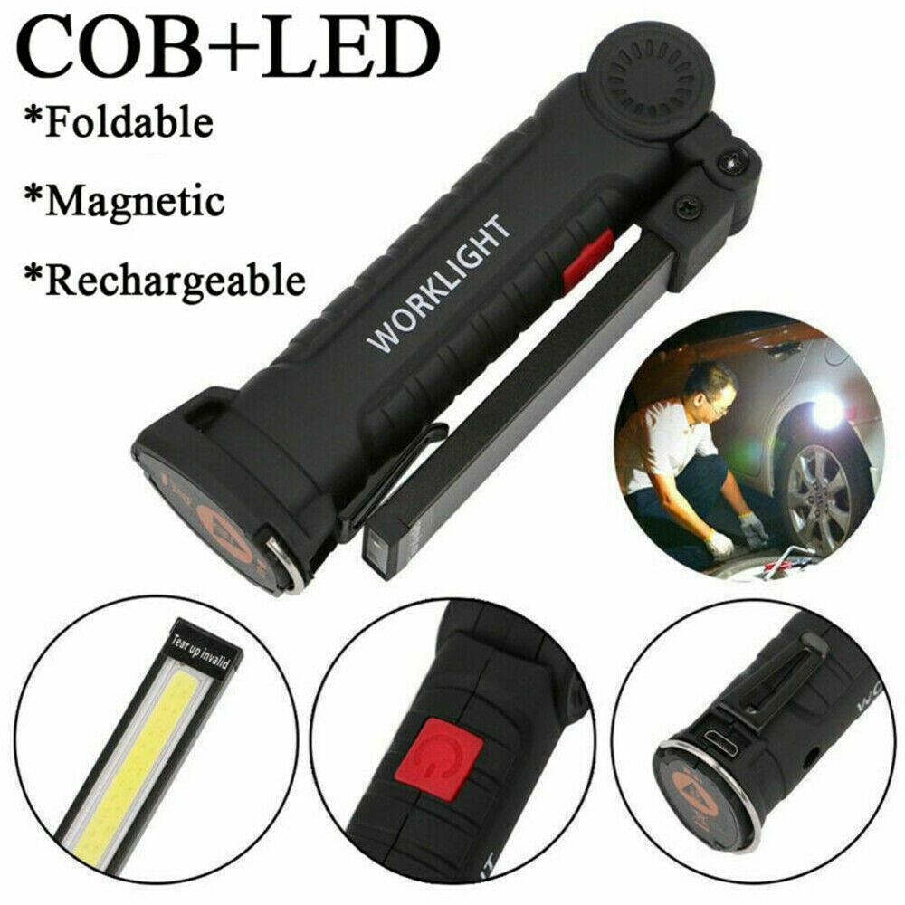 Portable COB LED Work Light Car Garage Mechanic USB Rechargeable Torch Lamp AU V201-W12688047