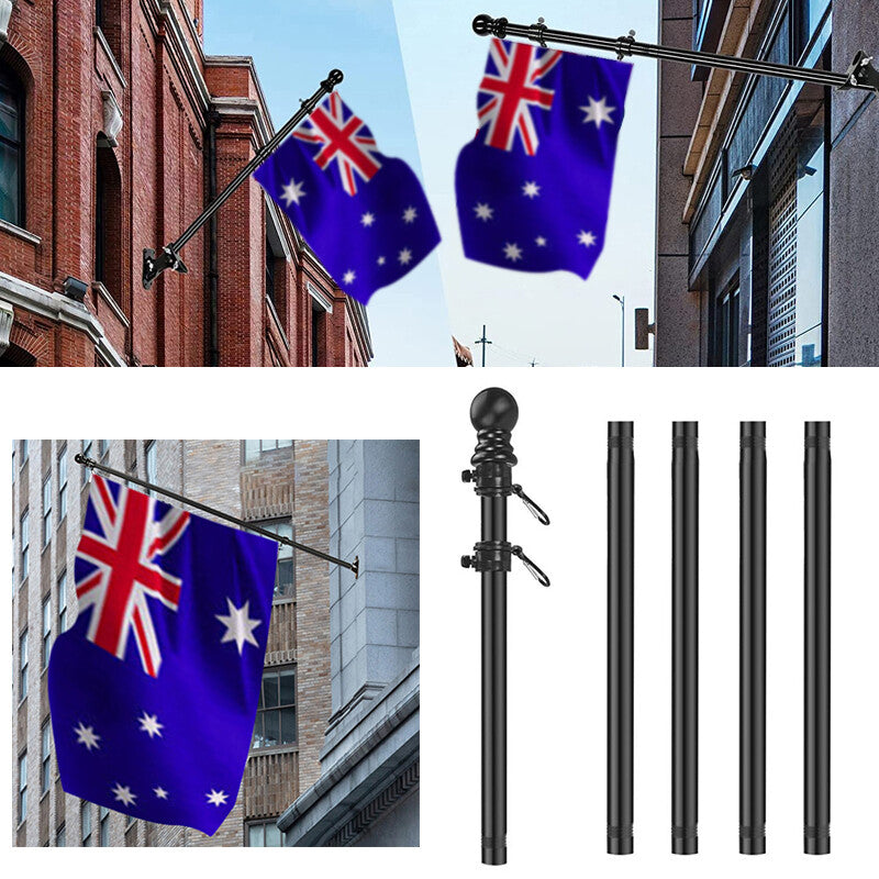1.8M Flag Pole Kit Stainless Steel Flag Pole Kit Swivel Flagpole Ring for House V201-W12695839