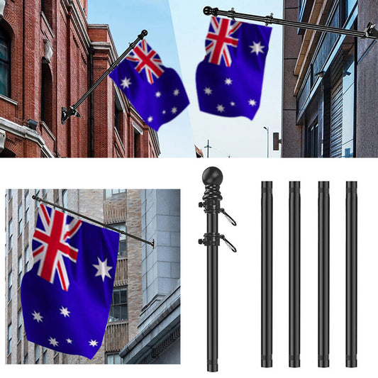 1.8M Flag Pole Kit Stainless Steel Flag Pole Kit Swivel Flagpole Ring for House V201-W12695839