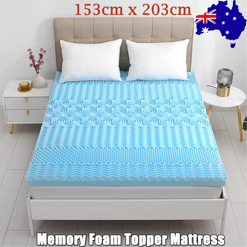 7 Zone Memory Foam Topper Mattress Toppers Cool Gel Pad Mat Medium Firm 8cm Thick 153cm x 203cm V201-W12782464