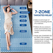 7 Zone Memory Foam Topper Mattress Toppers Cool Gel Pad Mat Medium Firm 8cm Thick 153cm x 203cm V201-W12782464