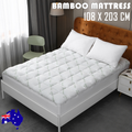 Bamboo Pillowtop Mattress Topper Luxury Bedding Mat Pad Protector Cover King Single 108 x 203 cm V201-W12782545