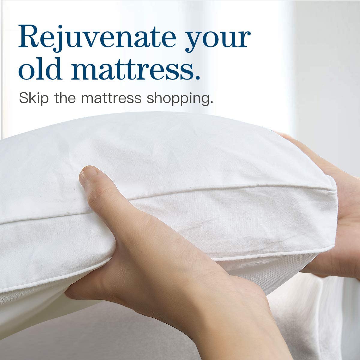 Bamboo Pillowtop Mattress Topper Luxury Bedding Mat Pad Protector Cover King Single 108 x 203 cm V201-W12782545
