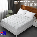 Bamboo Pillowtop Mattress Topper Luxury Bedding Mat Pad Protector CoverDouble 137 x 190 cm V201-W12782546