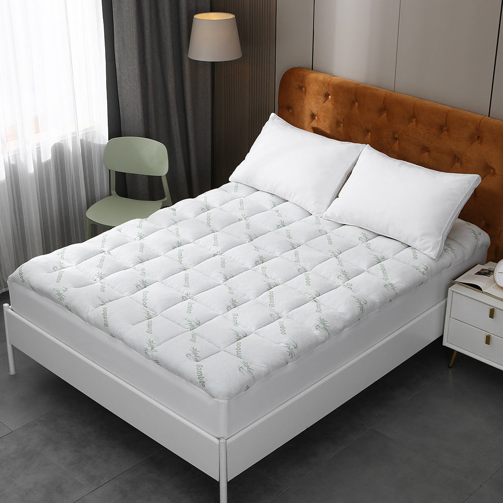 Bamboo Pillowtop Mattress Topper Luxury Bedding Mat Pad Protector CoverDouble 137 x 190 cm V201-W12782546