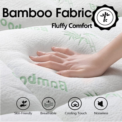 Bamboo Pillowtop Mattress Topper Luxury Bedding Mat Pad Protector Cover King 183 x 203 cm V201-W12782547