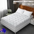 Bamboo Pillowtop Mattress Topper Luxury Bedding Mat Pad Protector Cover Queen 153 x 203 cm V201-W12782548