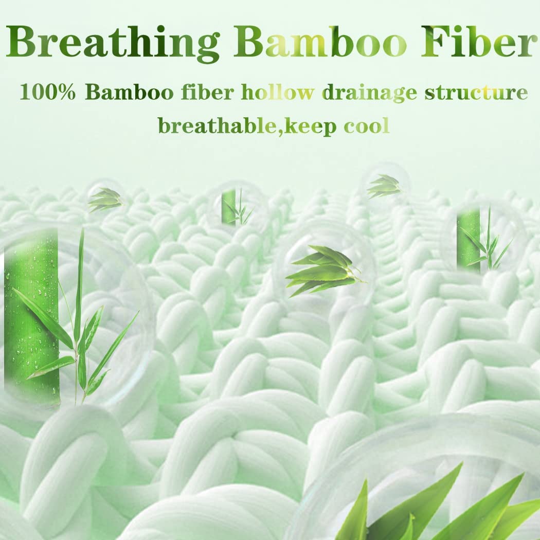 Bamboo Pillowtop Mattress Topper Luxury Bedding Mat Pad Protector Cover Queen 153 x 203 cm V201-W12782548