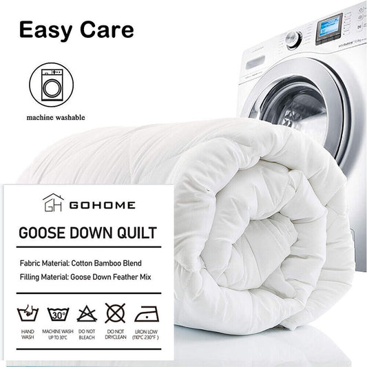 Goose Feather Down Quilt 500 GSM Duvet Doonas King:240x210cm V201-W12782670