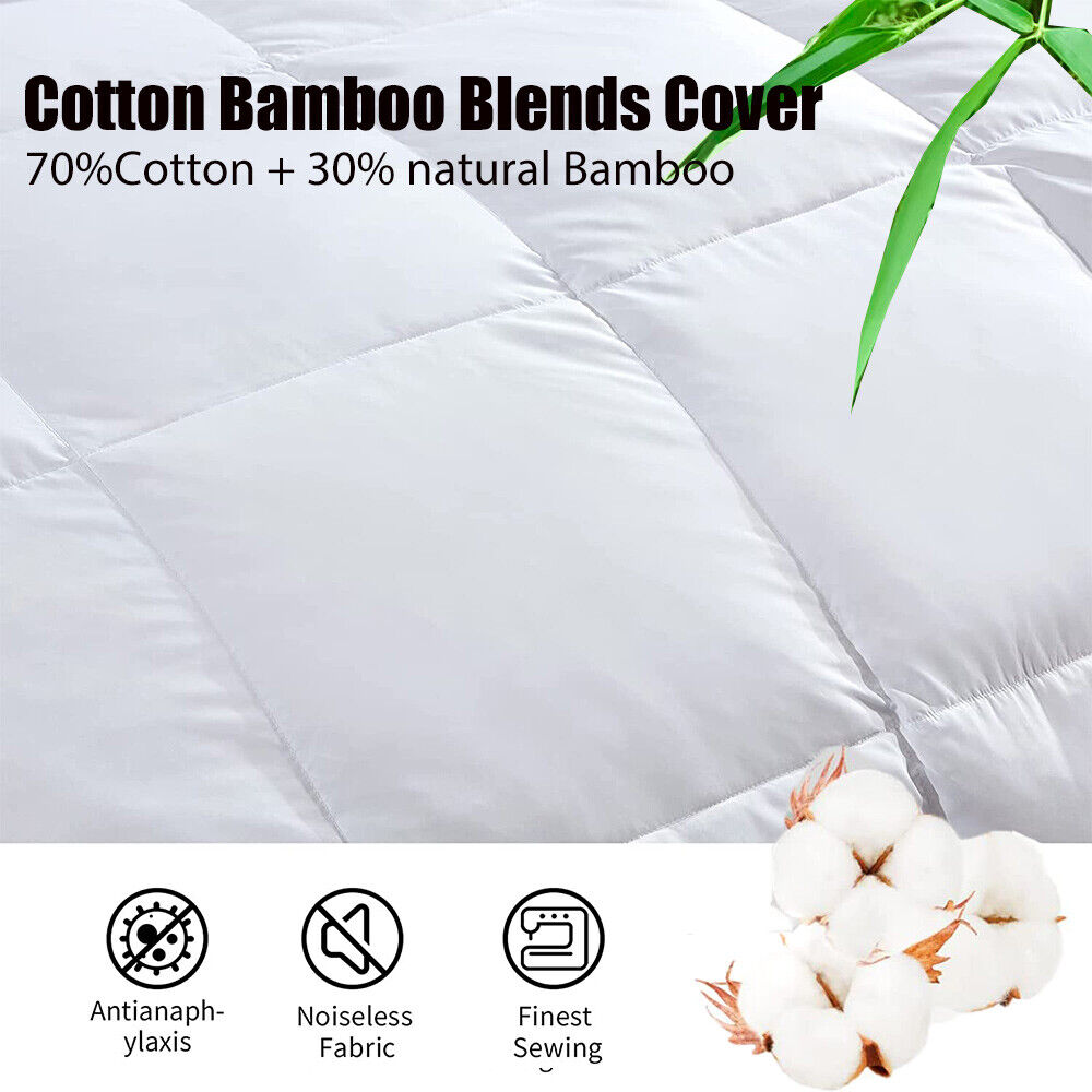Goose Feather Down Quilt 500 GSM Duvet Doonas Queen:210x210cm V201-W12782671