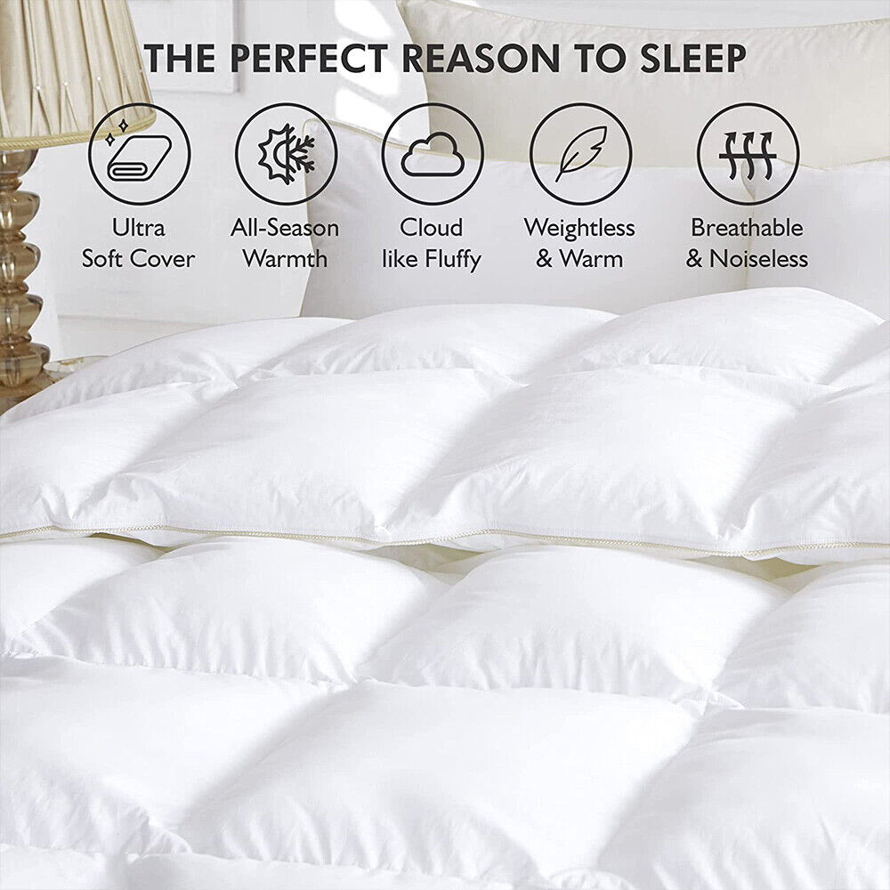 Goose Feather Down Quilt 700 GSM Duvet DoonasQueen:210x210cm V201-W12782679