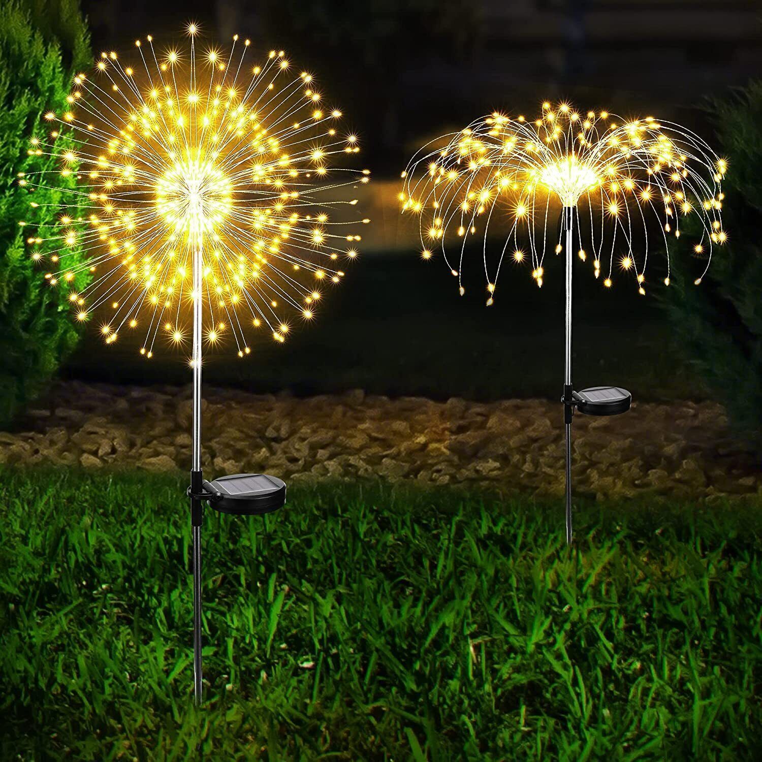 Warm White Fireworks 120 LED Fairy String Lights Starburst Solar Xmas Garden Night Lamp Hot NEW V201-W12782983
