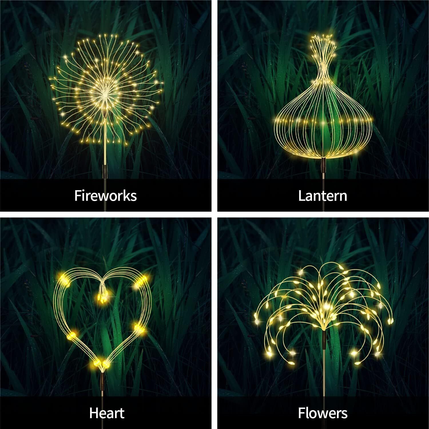 Warm White Fireworks 120 LED Fairy String Lights Starburst Solar Xmas Garden Night Lamp Hot NEW V201-W12782983