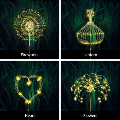 Warm White Fireworks 120 LED Fairy String Lights Starburst Solar Xmas Garden Night Lamp Hot NEW V201-W12782983