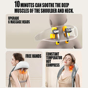 5D Massagers for Neck and Shoulder with Heat Goletsure Pain Relief Deep Kneading Grey V201-W12783205