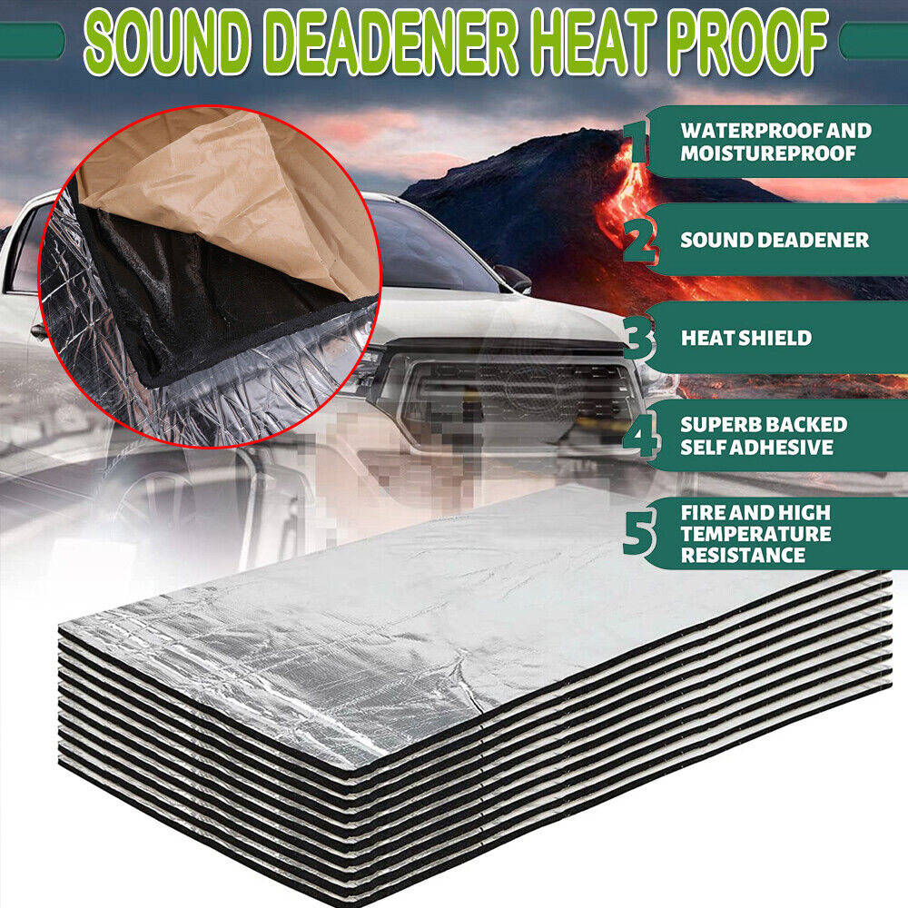 10mm Sound Deadener Insulation Heat Proof Noise Proofing Foam Car Auto Shield AU V201-W12783296