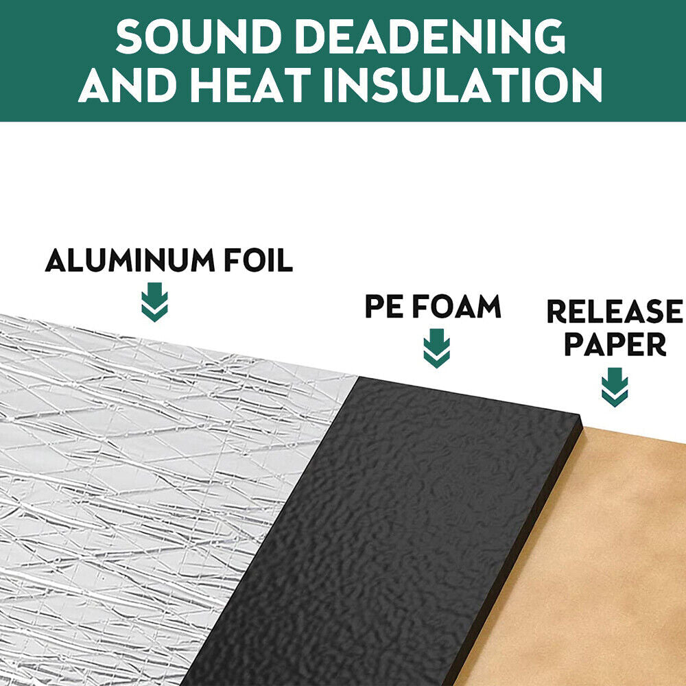 10mm Sound Deadener Insulation Heat Proof Noise Proofing Foam Car Auto Shield AU V201-W12783296