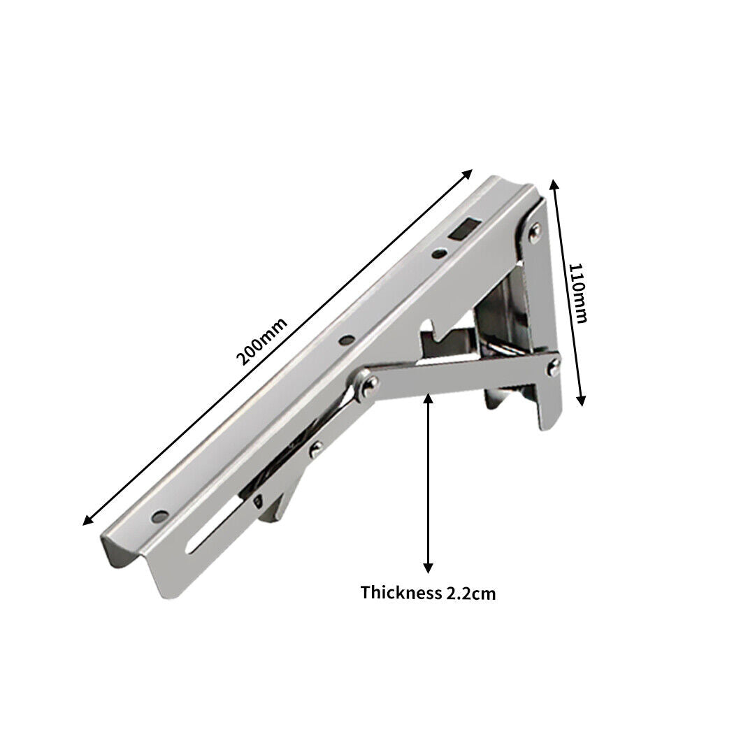 8"Stainless Steel Folding Table Bracket Shelf Bench 200kg Load Heavy Duty V201-W12783393