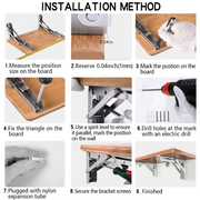 8"Stainless Steel Folding Table Bracket Shelf Bench 200kg Load Heavy Duty V201-W12783393