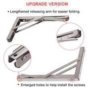 8"Stainless Steel Folding Table Bracket Shelf Bench 200kg Load Heavy Duty V201-W12783393