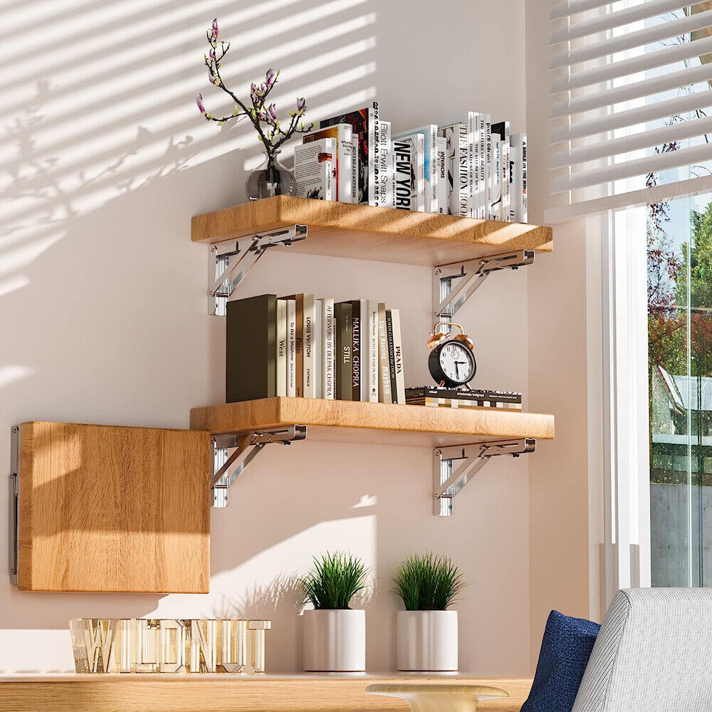14"Stainless Steel Folding Table Bracket Shelf Bench 200kg Load Heavy Duty V201-W12783396