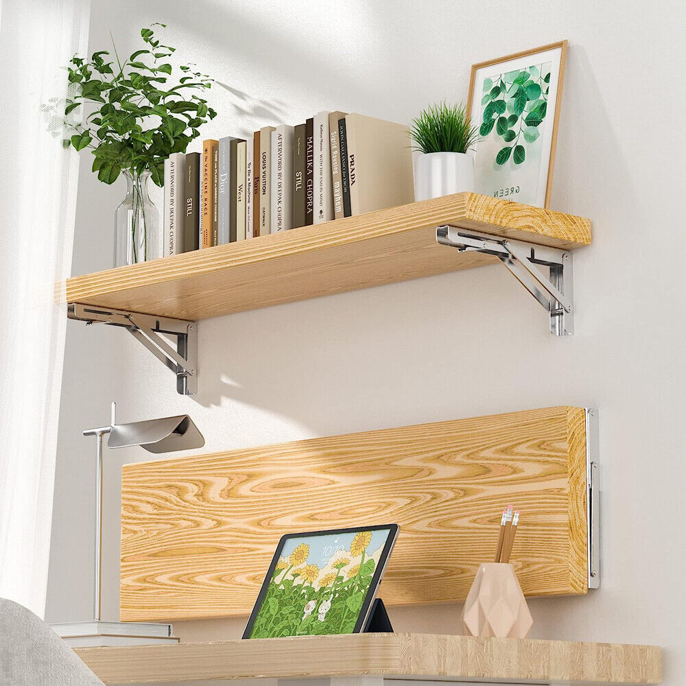 14"Stainless Steel Folding Table Bracket Shelf Bench 200kg Load Heavy Duty V201-W12783396
