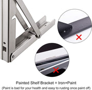 14"Stainless Steel Folding Table Bracket Shelf Bench 200kg Load Heavy Duty V201-W12783396