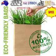 5pcs Bulk Kraft Paper Bags Gift Shopping Carry Craft Brown Retail Bag with Handles Au M V201-W12783479