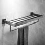 600mm 2 Layers Towel Shelf Storage Bath Stainless Steel Rack Rail Black V201-W12783565