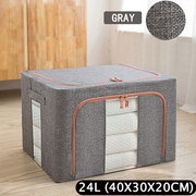Foldable Storage Box Crushed Steel Frame Clothes Quilt Toys Organizer 24L V201-W12783611
