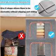 Foldable Storage Box Crushed Steel Frame Clothes Quilt Toys Organizer 24L V201-W12783611