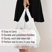 50X Plastic Shopping Bags - Reusable Recyclable Singlet Eco Grocery Carry Bag Super Large V201-W12783633