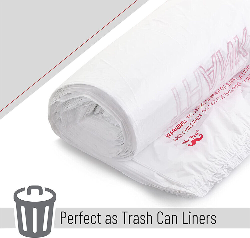 50X Plastic Shopping Bags - Reusable Recyclable Singlet Eco Grocery Carry Bag Super Large V201-W12783633