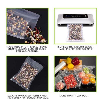 100X Vacuum Sealer Bags Precut Food Storage Saver Heat Seal Cryovac BPA-Free 15x25cm V201-W12783748