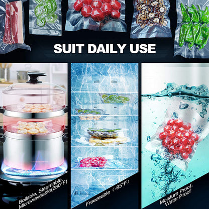 100X Vacuum Sealer Bags Precut Food Storage Saver Heat Seal Cryovac BPA-Free 20x30cm