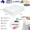 Fully Fitted Waterproof Cotton / Non Woven Mattress Protector Cover Double V201-W12784028
