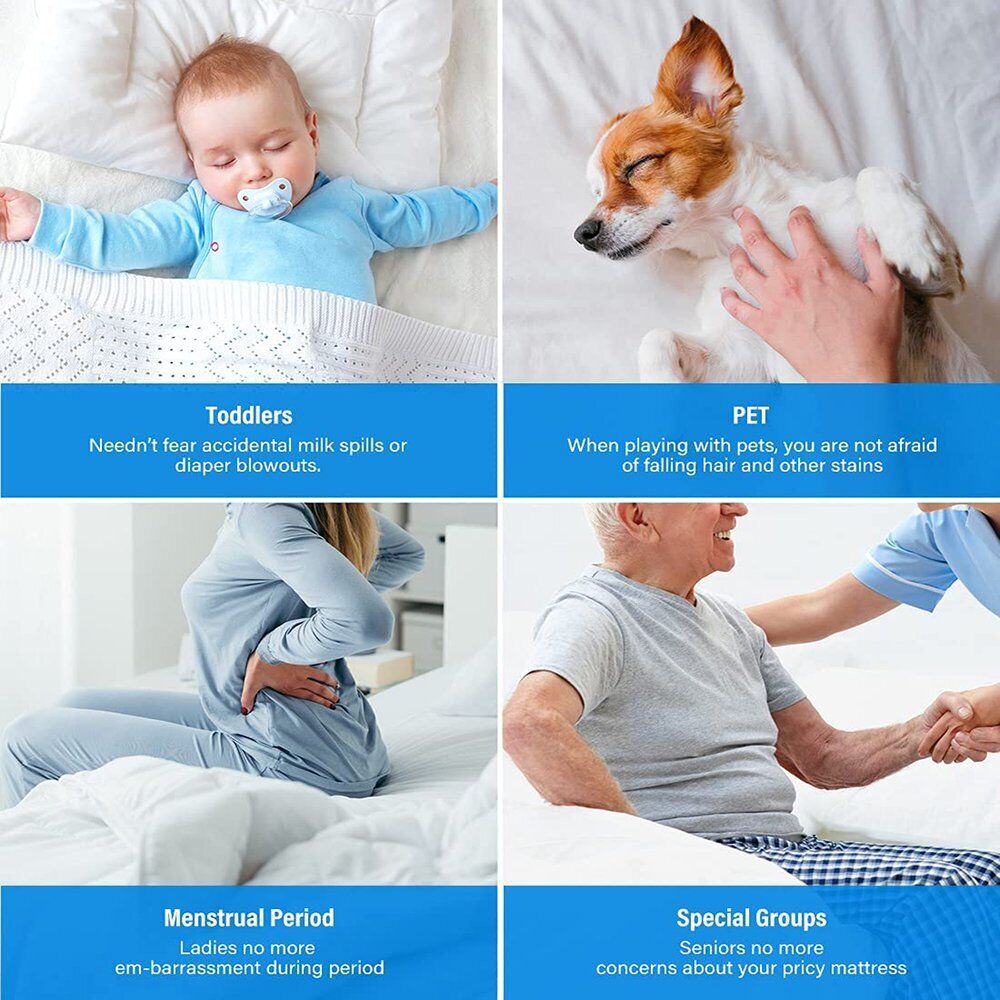 Fully Fitted Waterproof Cotton / Non Woven Mattress Protector Cover Double V201-W12784028