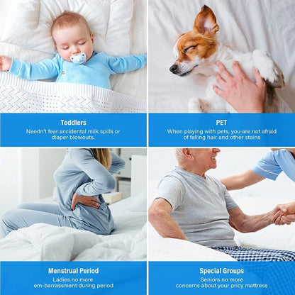 Fully Fitted Waterproof Cotton / Non Woven Mattress Protector Cover Double V201-W12784028