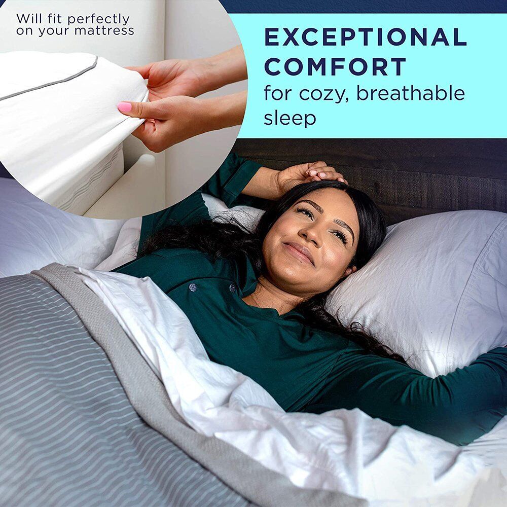 Fully Fitted Waterproof Cotton / Non Woven Mattress Protector Cover Double V201-W12784028