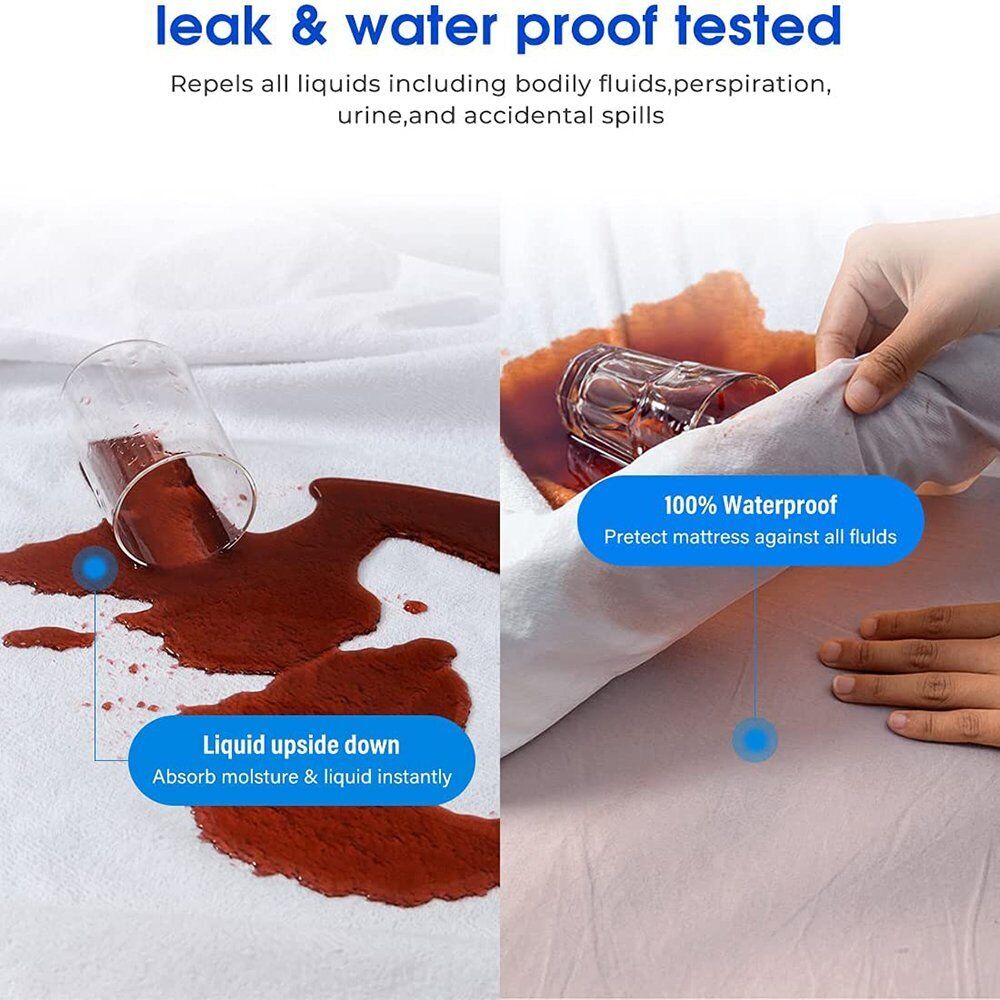 Fully Fitted Waterproof Cotton / Non Woven Mattress Protector Cover Double V201-W12784028