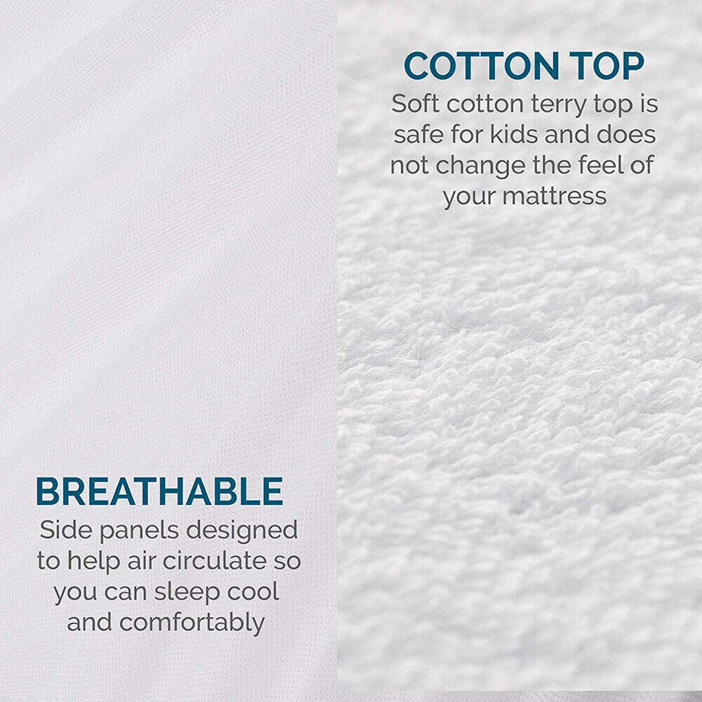 Fully Fitted Waterproof Cotton / Non Woven Mattress Protector Cover Double V201-W12784028