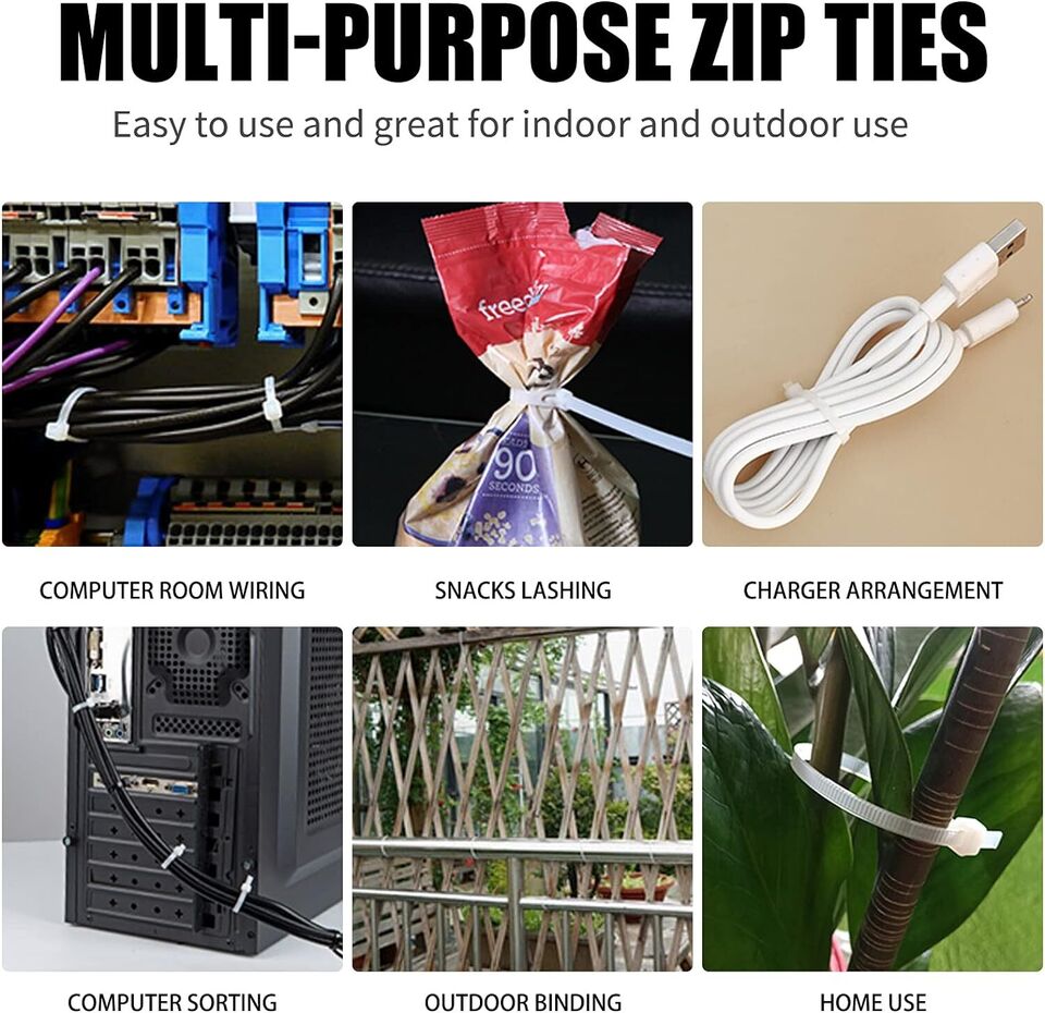 Cable Ties Zip Ties Nylon UV Stabilised 1000x Bulk Black Cable Tie AU STOCK V201-W12791671